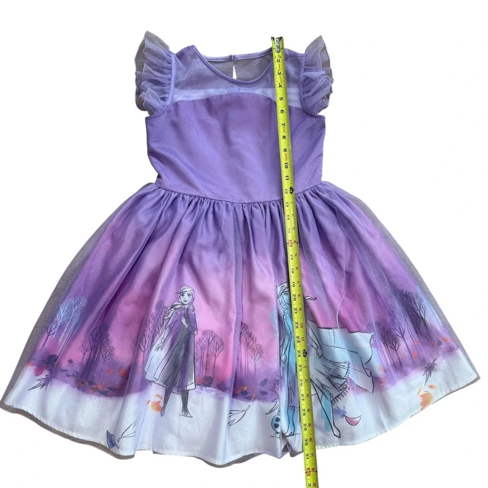 Disney Store Frozen 2‎ Dress Dress Elsa Anna Purple Sparkle Costume 9/10